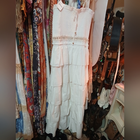 Free People White Ruffle Dress - Picture 4 of 6